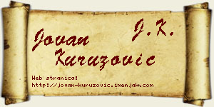 Jovan Kuruzović vizit kartica